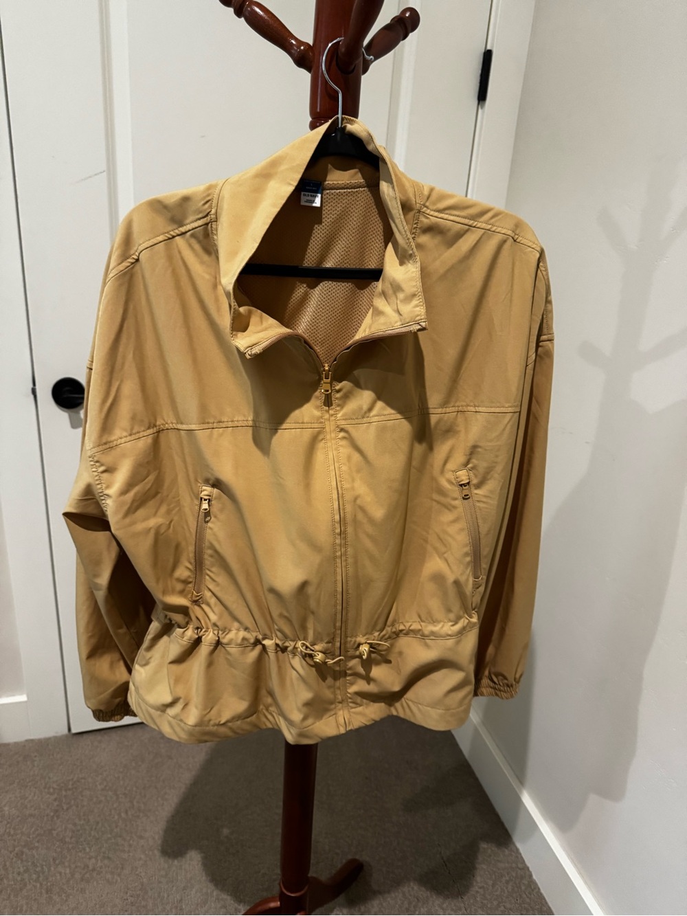 Old Navy Mustard Yellow Bomber Jacket with Drawcord Waist